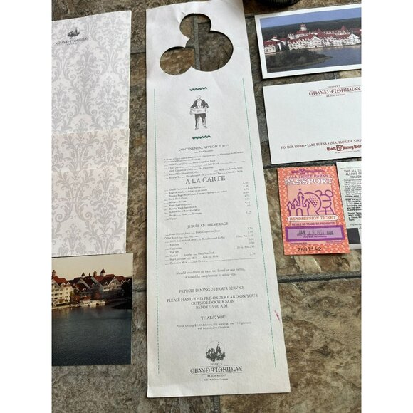 Vtg Lot Of The Grand Floridian Hotel Disney World Jan 05 1994 Menu Tickets - Picture 4 of 10